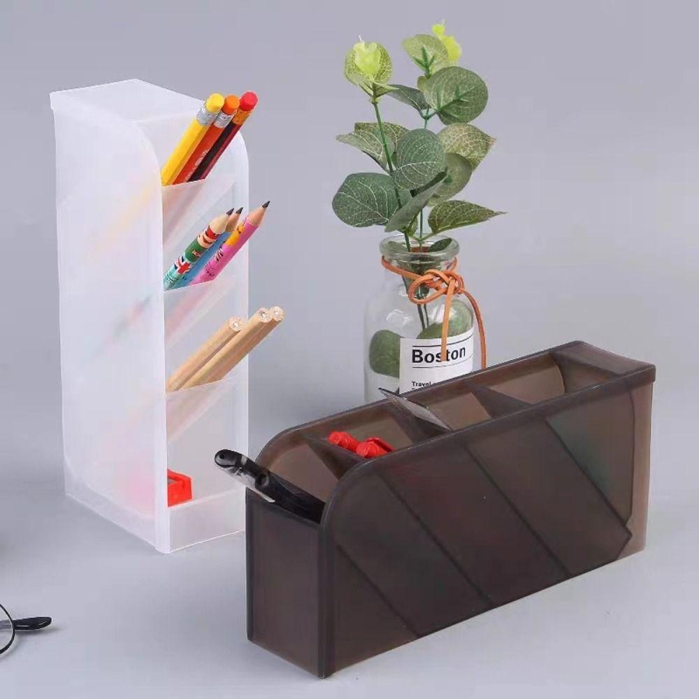 Пластиковый держатель для ручек Матовый настольный органайзер Высококачественная коробка для хранения канцелярских товаров Школа Офис