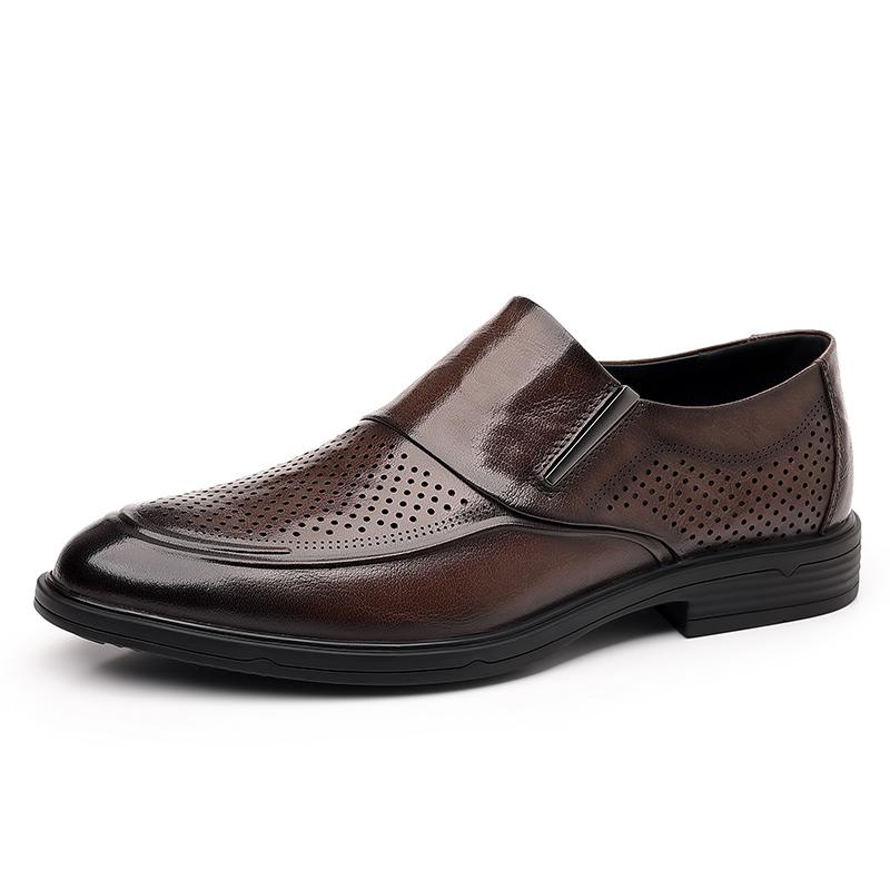 Модная высококачественная брендовая деловая обувь высокого класса, мужская обувь из натуральной кожи, дышащая мужская рабочая обувь на толстой подошве