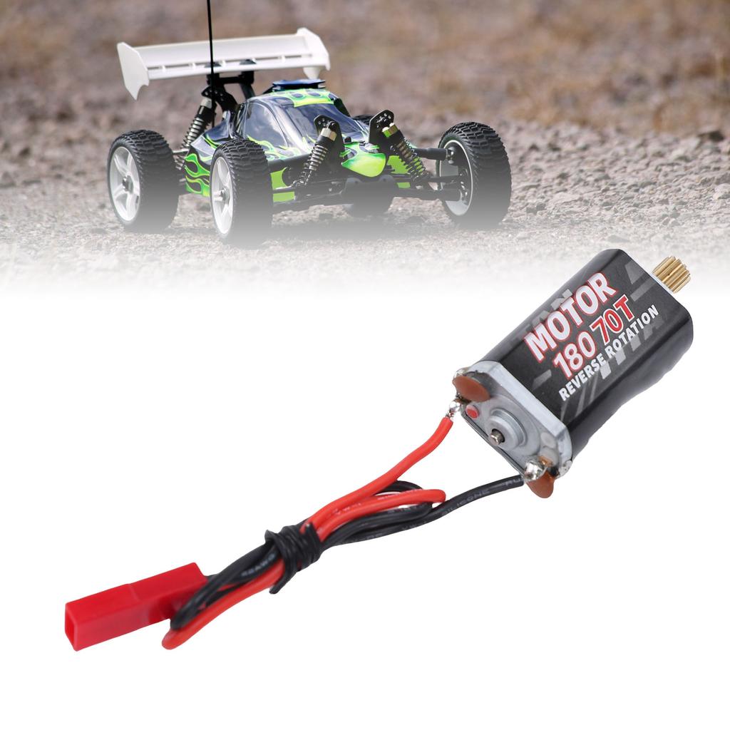 High Strength 180 Brushed Motor JST Female Plug 70T, Low Noise Brushed Motor with 11T Gear for 1Celsius24 1Celsius18 Scale Model Cars, Convenient to