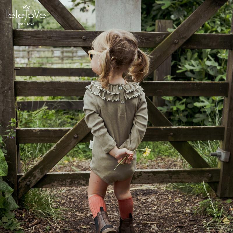LELE JOVE Nordic Infant Ruffle Doll Collar Bodysuit