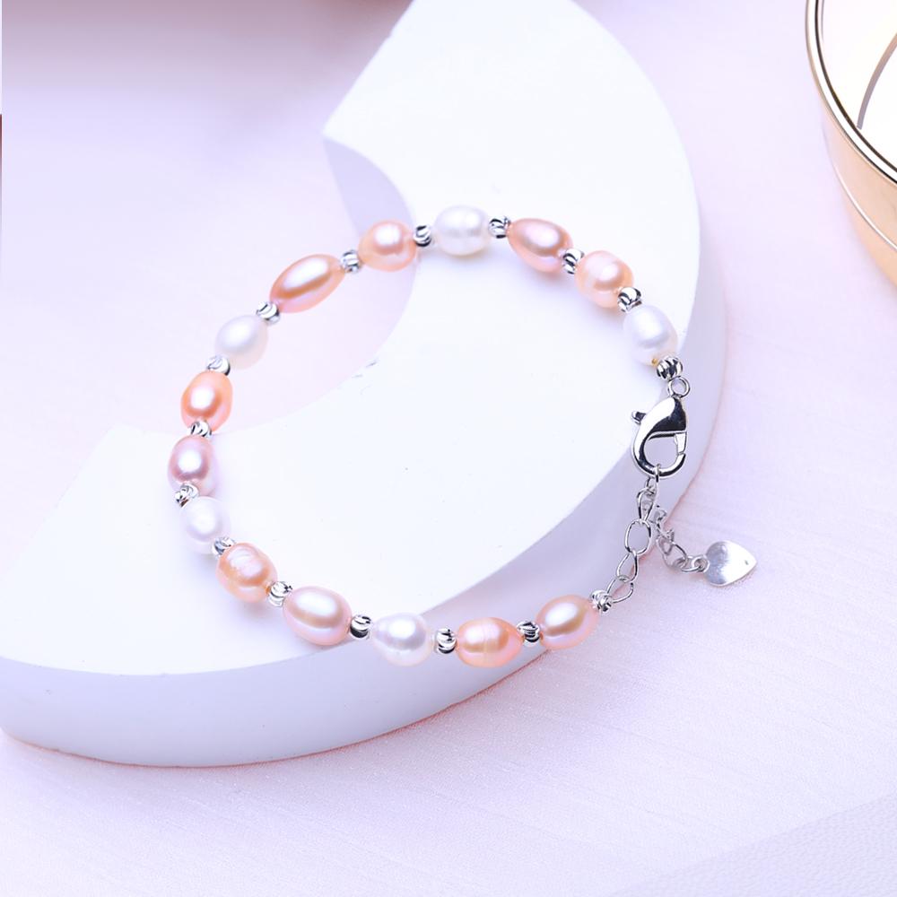 LSOOYH Natural Freshwater Pearl Bracelet For Women Elegant Valentine's Day and Birthday Day gifts,Fashion All-Season Accessory
