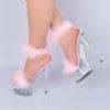 Women's Platform Sandals Shoes 15cm Fashionable Plush Sandals Crystal Sole Car Model Runway High Heels YKC
