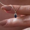 New Dainty Blue Cubic Zirconia Pendant Necklace Luxury Bridal Wedding Accessories Birthday Gift New Trendy Jewelry for Women