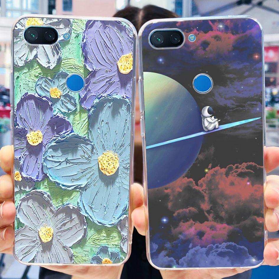 Чехол для Xiaomi Mi 8 Lite Милый прозрачный чехол-астронавт для Xiomi Mi 8 Lite Funda Mi8 Lite Ударопрочный чехол Силиконовый чехол