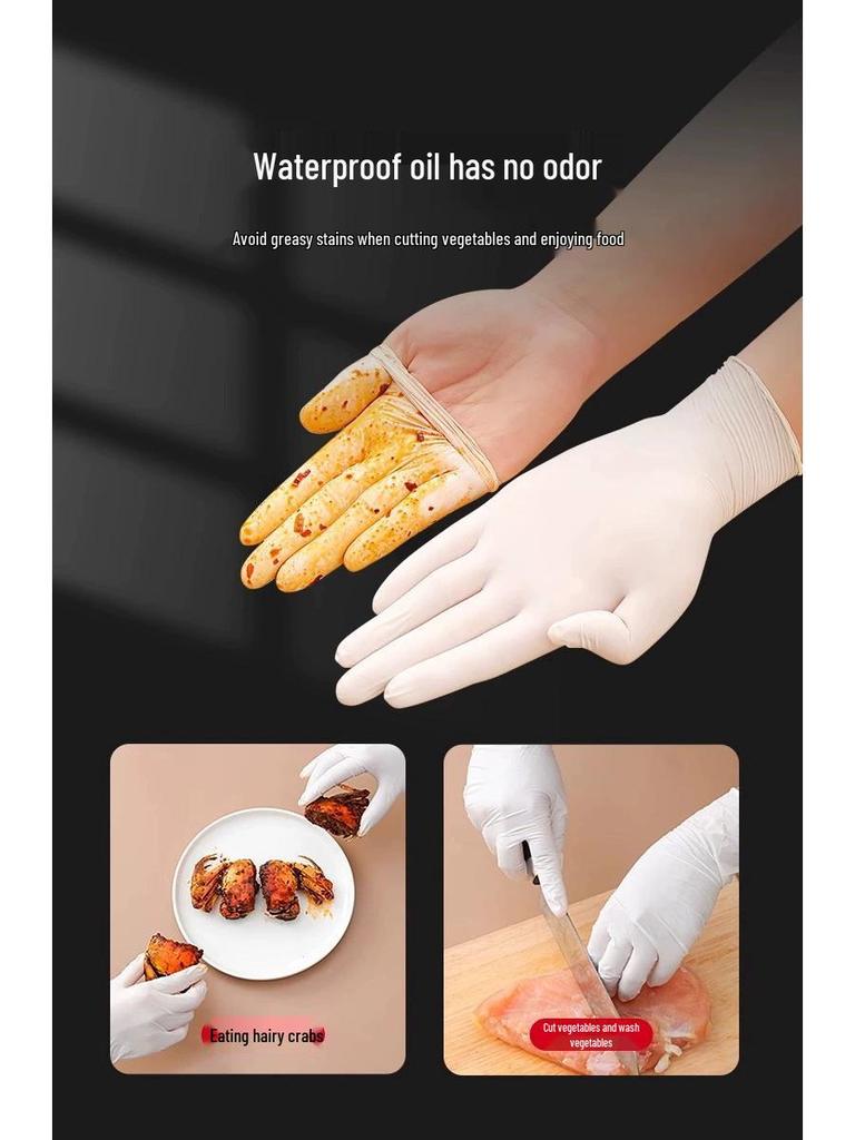 Thickened Nitrile Gloves - Disposable, Food Grade, Durable Protection for Kitchen, Housework & Vegetable Cutting (Women's)
