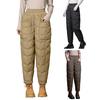 Женские брюки гаремы эластичные с высокой талией легкие пуховые брюки с большими карманами толстые теплые стеганые брюки