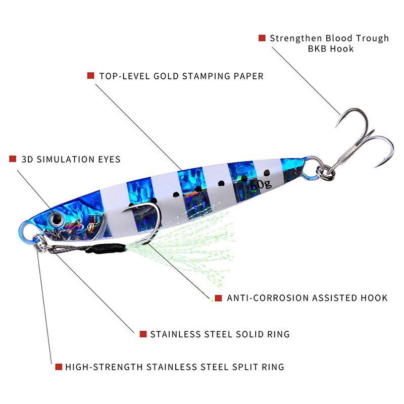 Lure Luminous Long Throw Lead Fish Metal Bait Sea Fishing Bionic False Bait Submerged Bait