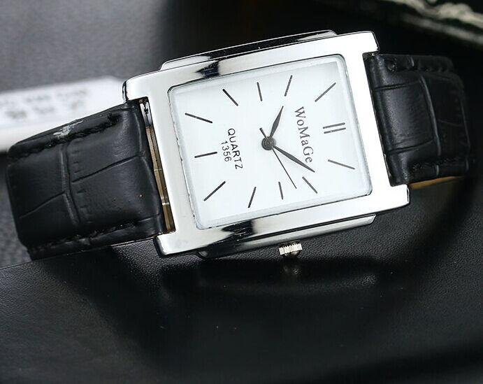 Women WOMAGE Classic Square Shape Figure PU Watchband Wristwatch Quartz Watch Women Watches Relogio Feminino Montre Femme Hv5n