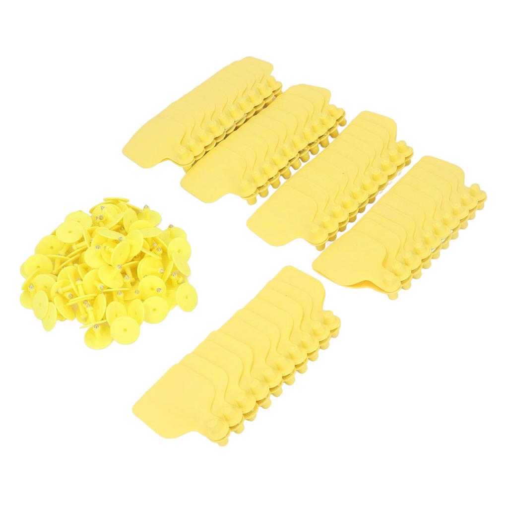 100 PCS Cattle Ear Tag Polyurethane Yellow Blank Livestock Identification Ear Tags for Cattle Cow