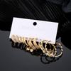 Trendy Gold Silver Earrings Set 6Pairs Pearl Heart Hoop Earrings for Women Jewelry