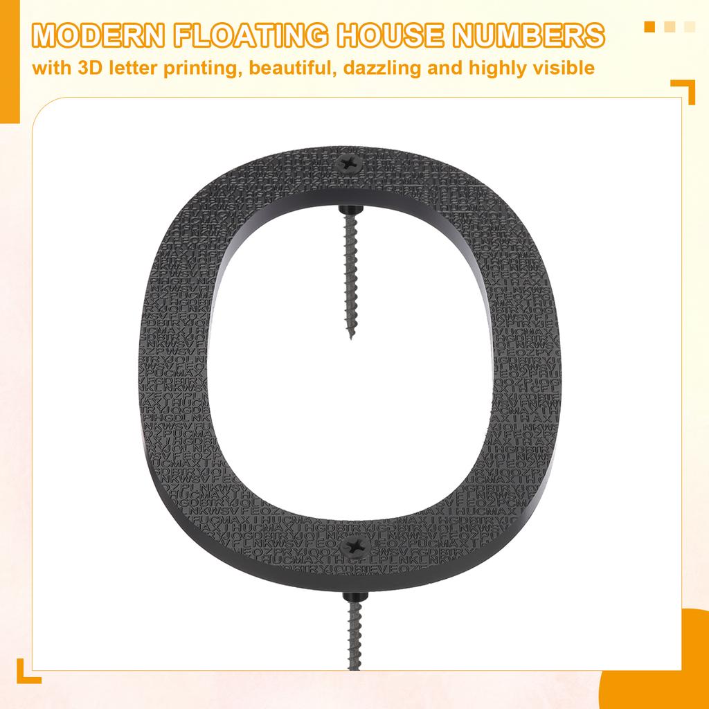 10" 0-9 Floating House Numbers Solid Aluminum Modern Address Number for Outside with Nails Kit for Home Street Office Sign Black