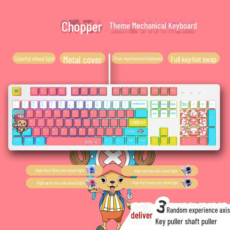 104-клавишная проводная механическая игровая клавиатура, синие/черные/чайные/красные/тихие переключатели, звук маджонга, с возможностью горячей замены, настраиваемая