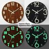 12 Inch Luminous Wall Clock Wood Grain Quartz Wall Clock Digital Clock  Home Decoration
