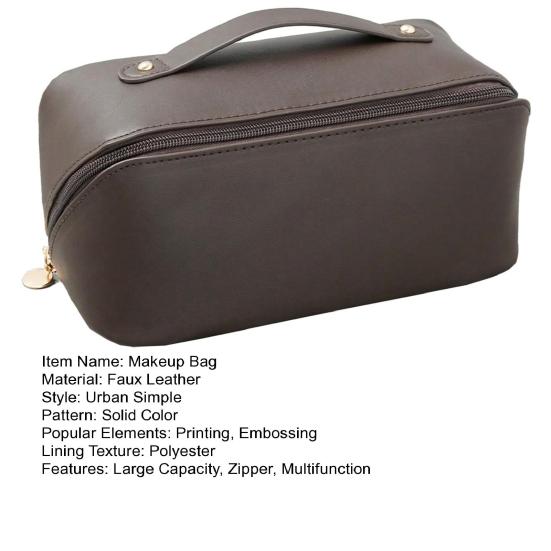 Дорожная косметичка из искусственной кожи большой вместимости, водонепроницаемая, на молнии, портативная, многофункциональная, женская косметичка для макияжа, органайзер-косметичка