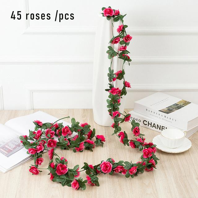 1 шт., искусственные цветы, лоза, 45 шт./69 шт., роза, сделай сам, свадебное украшение, искусственный цветок, декор для дома, комнаты, настенные гирлянды, растения
