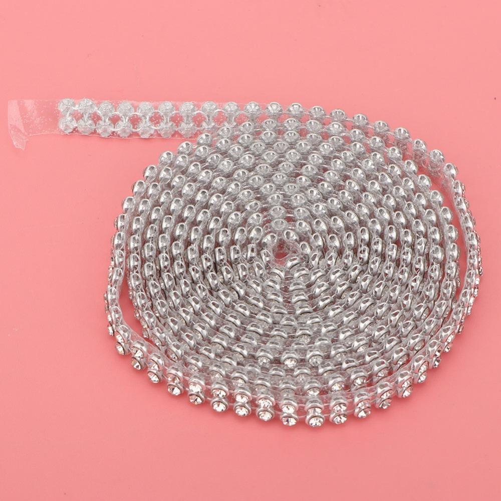 3pcs 3mm Crystal Rhinestone Chain Trim DIY Sewing Embellishment For Sewing Craft