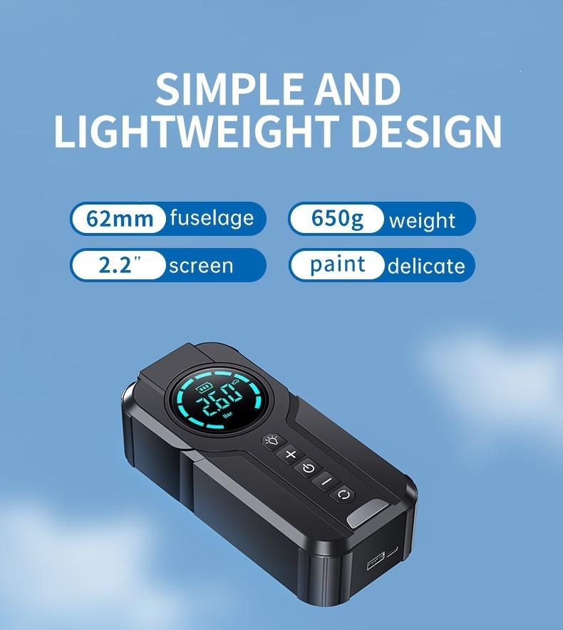 Беспроводной портативный автомобильный насос и Power Bank: Комбо: Насос для шин и Пуско-зарядное устройство