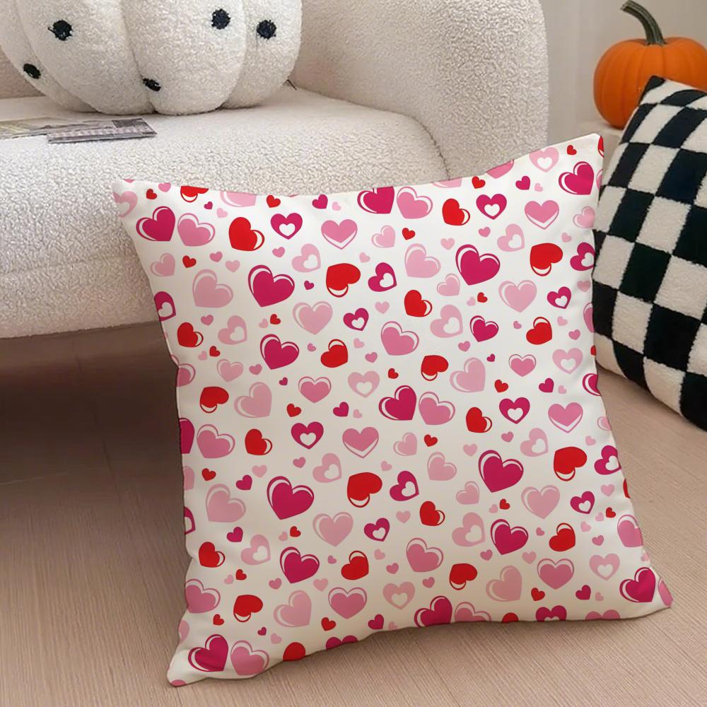 LOVE Cushion Cover Linen Pillow Case Soft Breathable Protective Couch Room Decoration