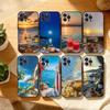 Чехол для телефона "Закат И Морской Пейзаж" Для iPhone17,16,15,14,13,12,Plus,Pro Max, 5G Другие Мягкий Черный Чехол