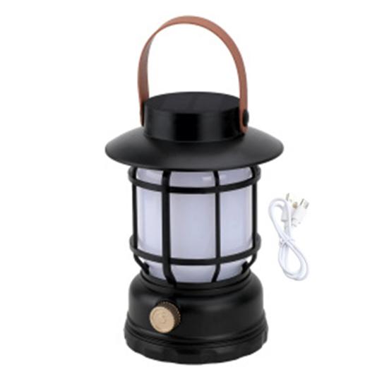 Outdoor Solar Camping Lantern IPX4 Waterproof USB Rechargeable LED Light Super Bright Lightweight Hiking Tent Hanging Emergency Lamp