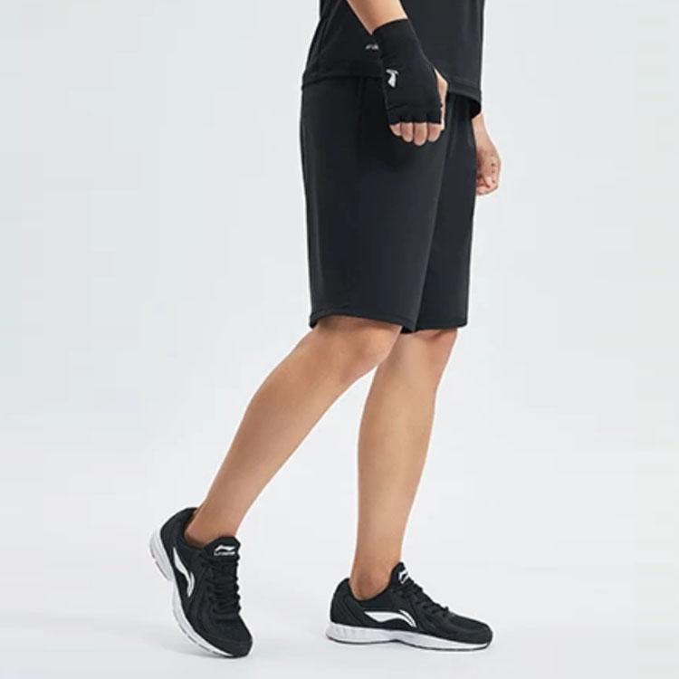 Шорты мужские свободного кроя с принтом логотипа Li Ning, черные AKYR133-1