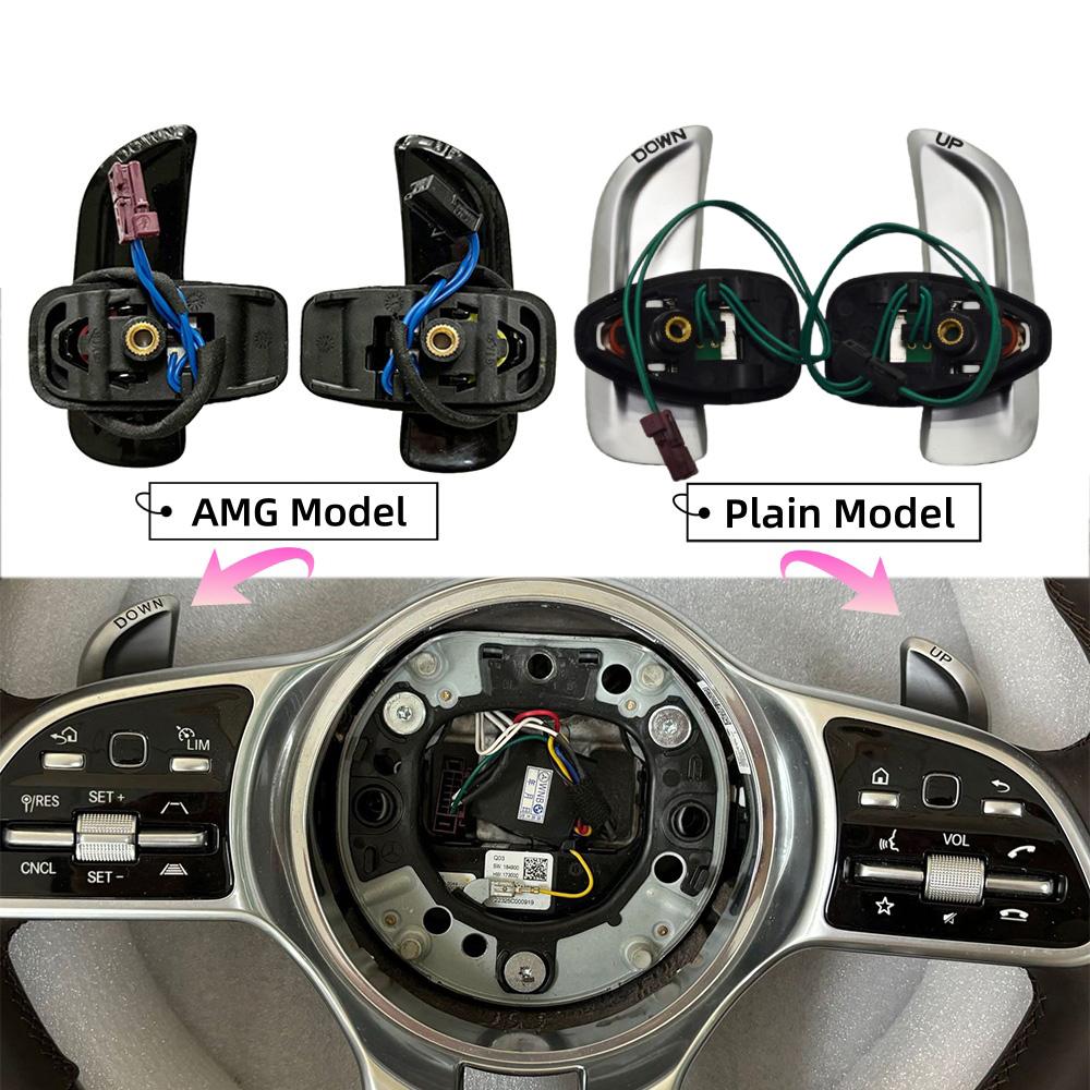 High Quality Steering Wheel Paddle Shifters Black / Silver For Mercedes AMG A45 CLA45 GLA45 C63 S63 W205 2018 2019 2020-2022