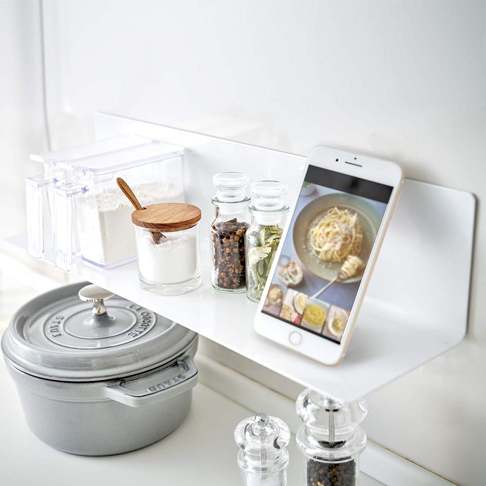 Yamazaki Магнитная кухонная полка Jitsugyo, широкая, белая, Ш50XГ14XВ12 см, декоративная полка для кухни, настенная полка 5078, прибл.