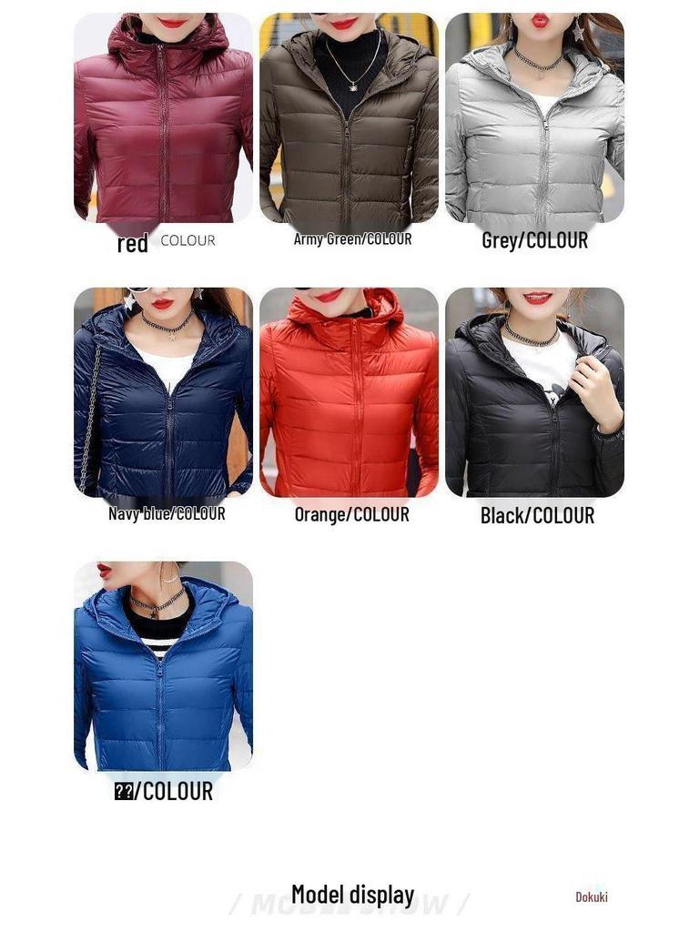 Женская стеганая куртка с капюшоном - Короткая, Большого размера, Толстая, Теплая, в корейском стиле, Простая повседневная мода, Легкая верхняя одежда.
