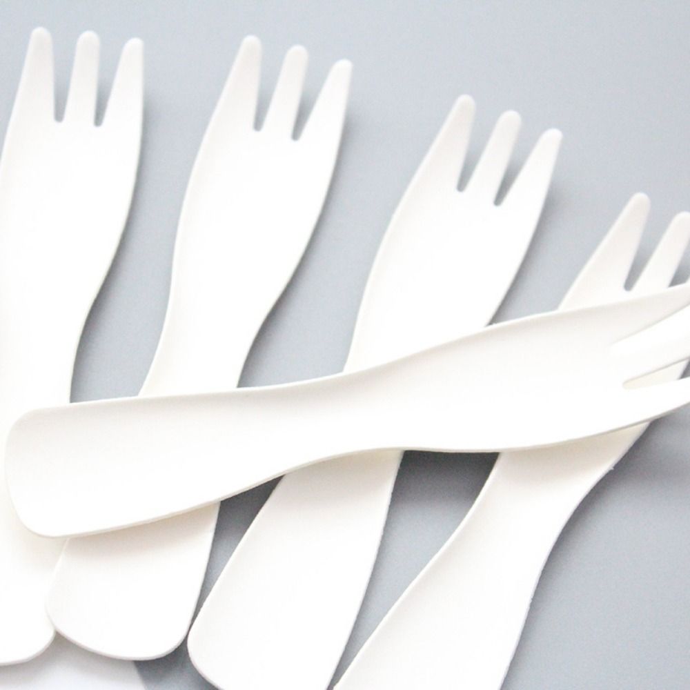 100Pcs Individual Packing Disposable Spoon Fork Eco-Friendly Dessert Cake Scoop Household