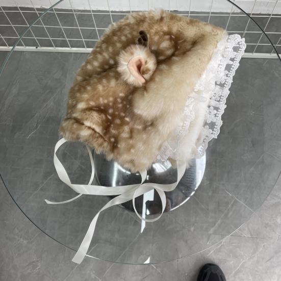 Замечены Пушистые Гетры Милый Капюшон Оленя с Кружевом Женские Пушистые Манжеты для Сапог Обувь