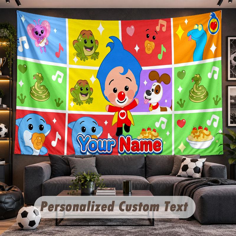 Wall Hanging Tapestry Custom NameEl Payaso Plim Plim Pattern Personalized Printed Fabric Wall Decor
