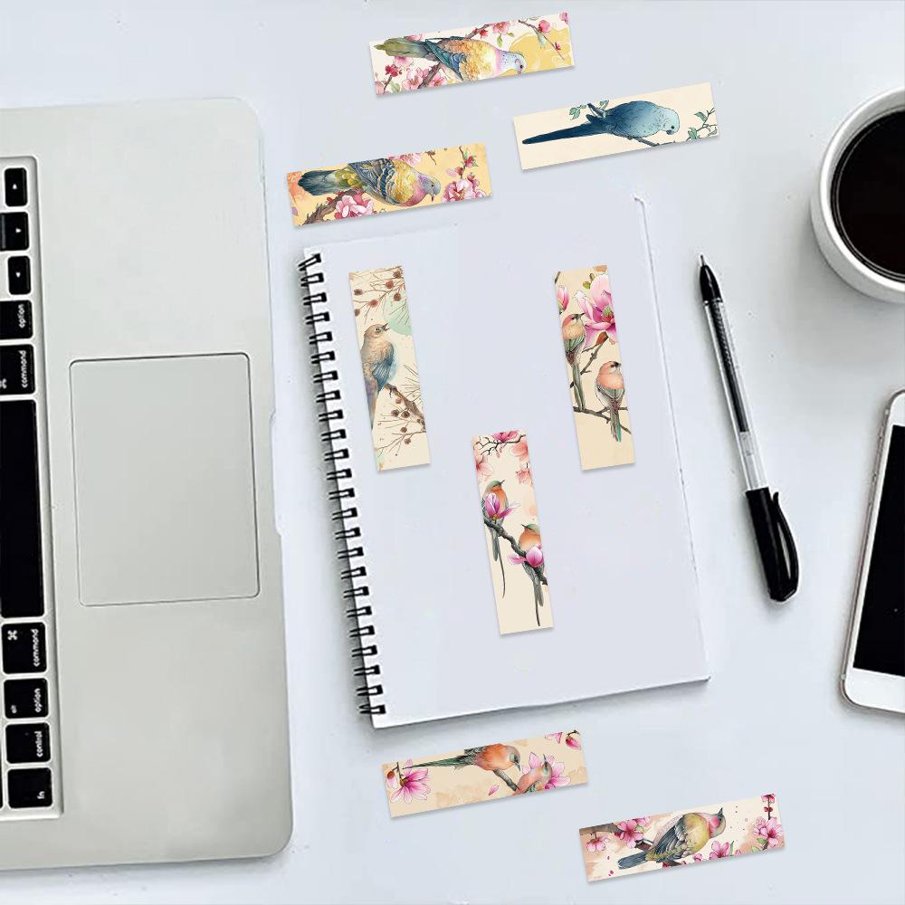 30 Cartoon Retro Bird Series Simple Hand Account Literary and Creative Materials Ins Reading Paper Bookmark DIY Decoration
