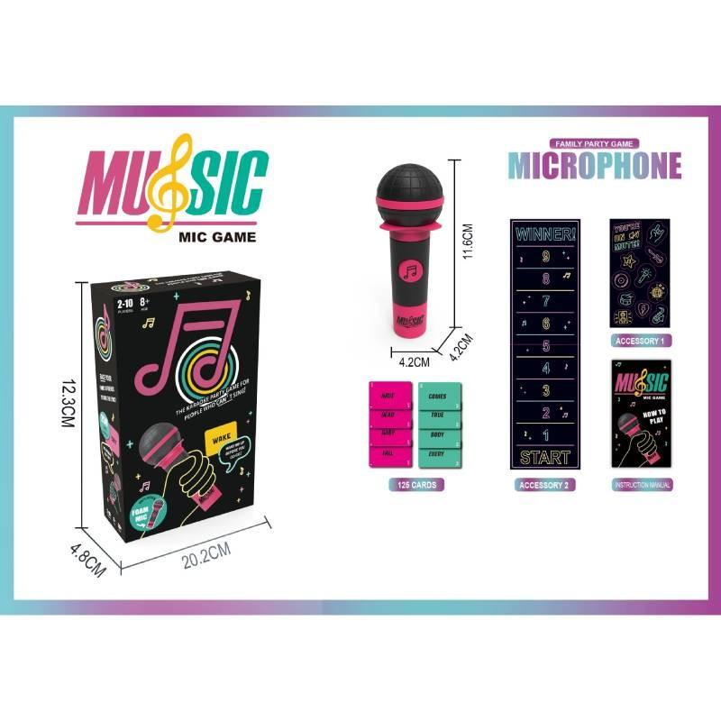 Microphone Karaoke Singing Game Answer Cards Family Interactive Game Tabletop