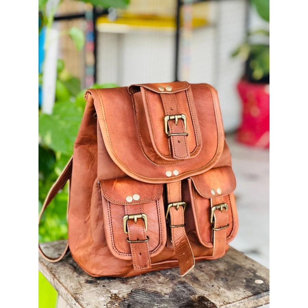 Новый рюкзак из козьей кожи, кожаный рюкзак в винтажном стиле