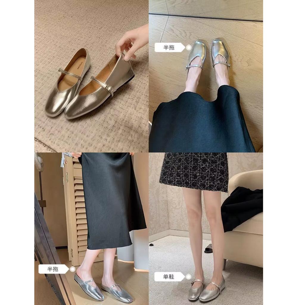 Виноградная мать того же стиля, версия из овчины, ремень с одним словом, внутренняя высота, сумка на головке, мюли, женские летние туфли-лодочки Мэри Джейн