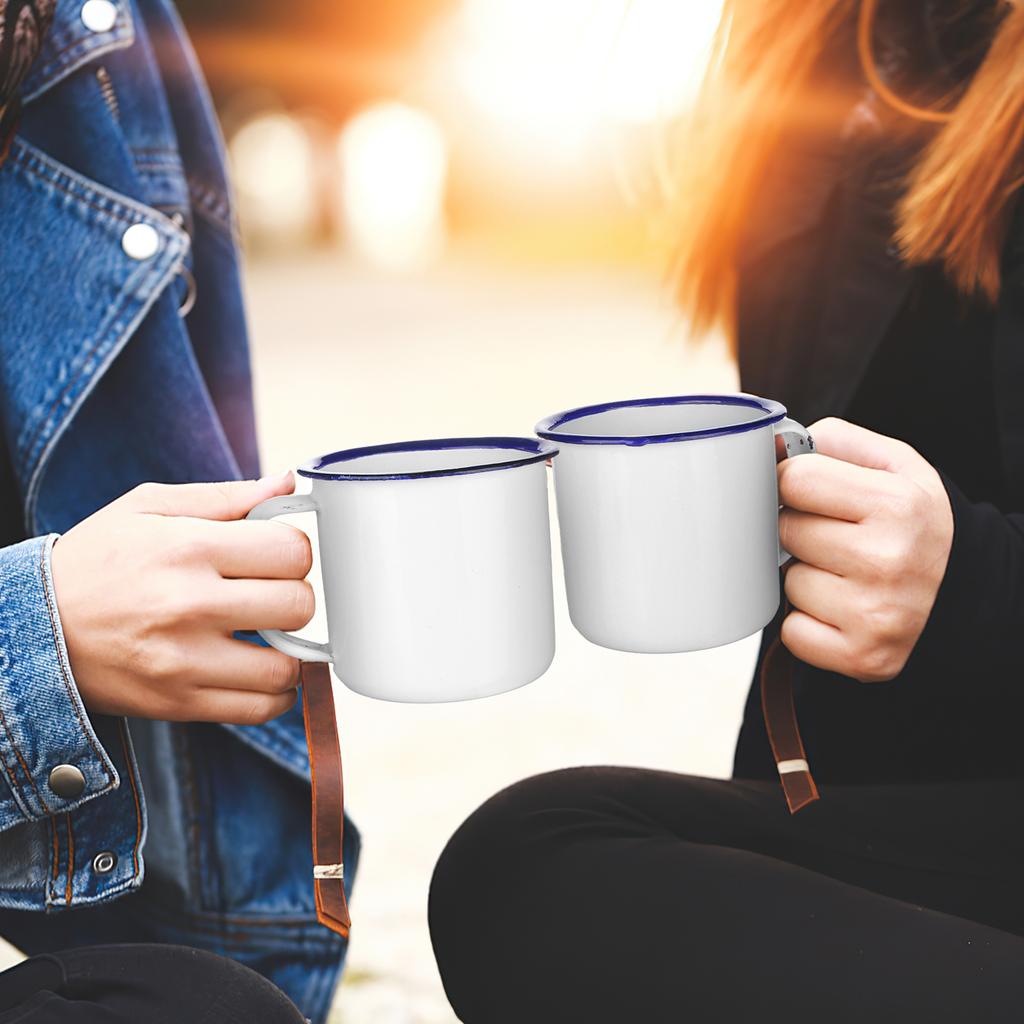 16 Pcs 4 Oz Enamel Camping Coffee Mugs Mini Metal Mug With Handle Small White Enamel Mug Vintage Round Enamel Cup Portable Drink