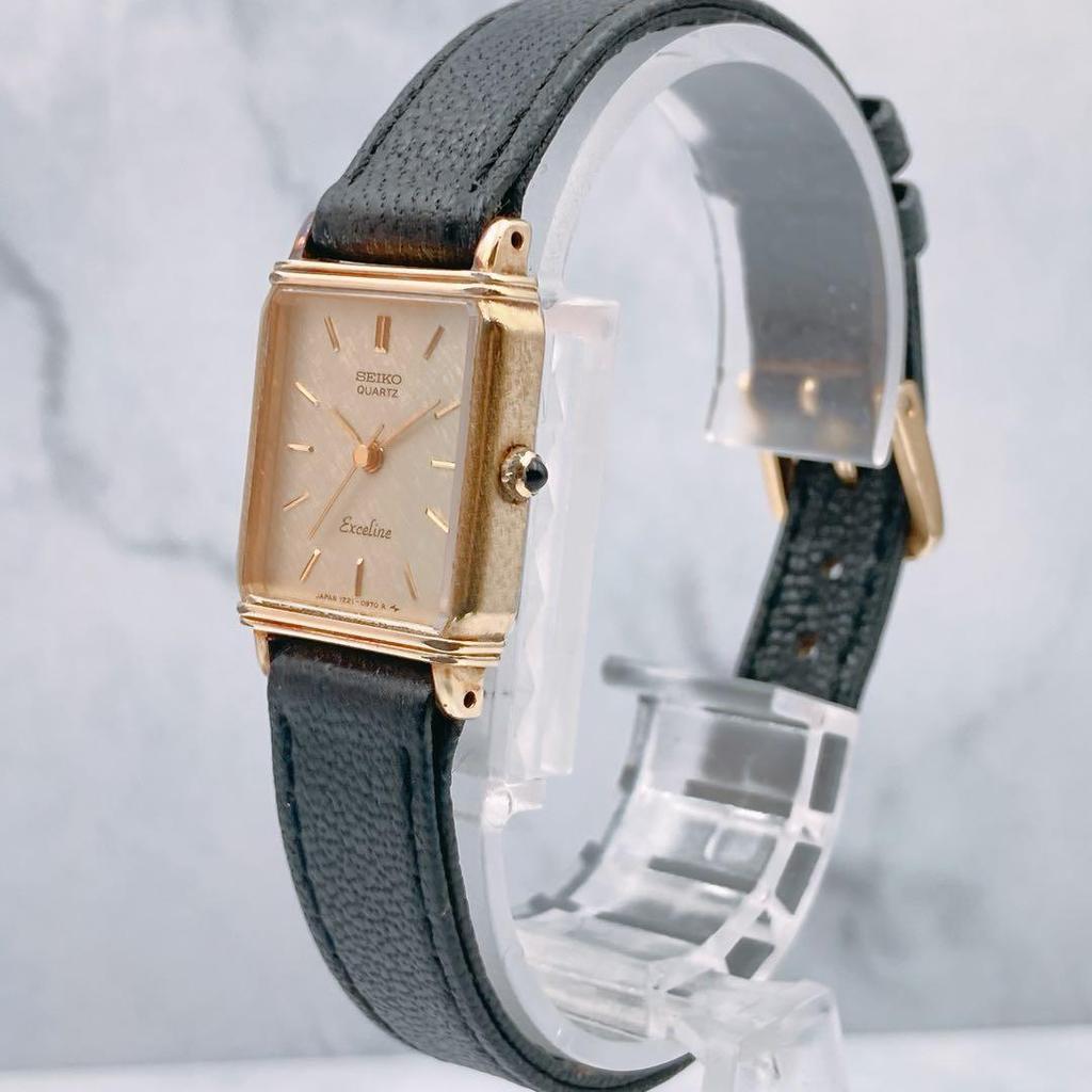 Б/у Рабочее состояние женские часы SEIKO Exceline с позолотой 30 микрон 3 стрелки Exceline SPG30 1985 Винтаж 1221-5670 Антикварные