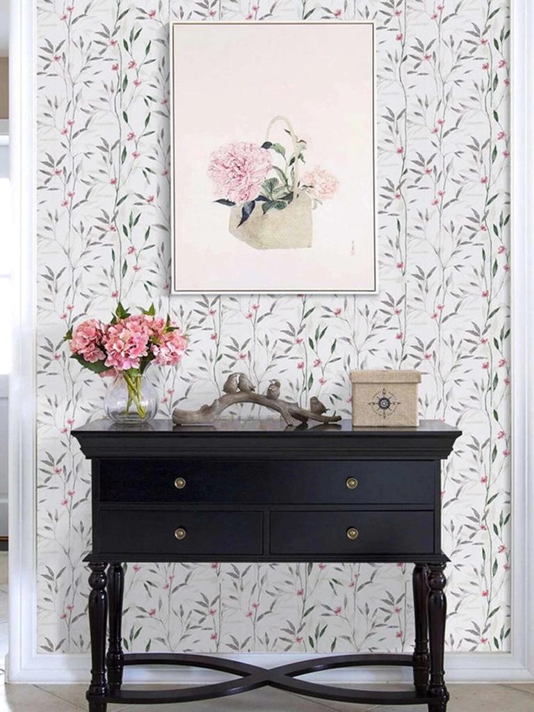 Виниловые обои с цветочным лиственным узором, самоклеящаяся контактная бумага, съемные водонепроницаемые обои для реставрации мебели