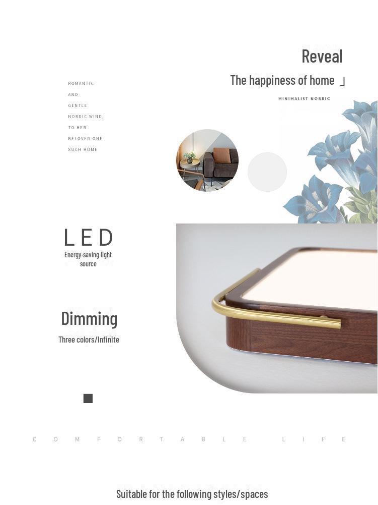 Современный потолочный светильник из орехового дерева и меди: Стильный китайский дизайн для гостиной, спальни или столовой