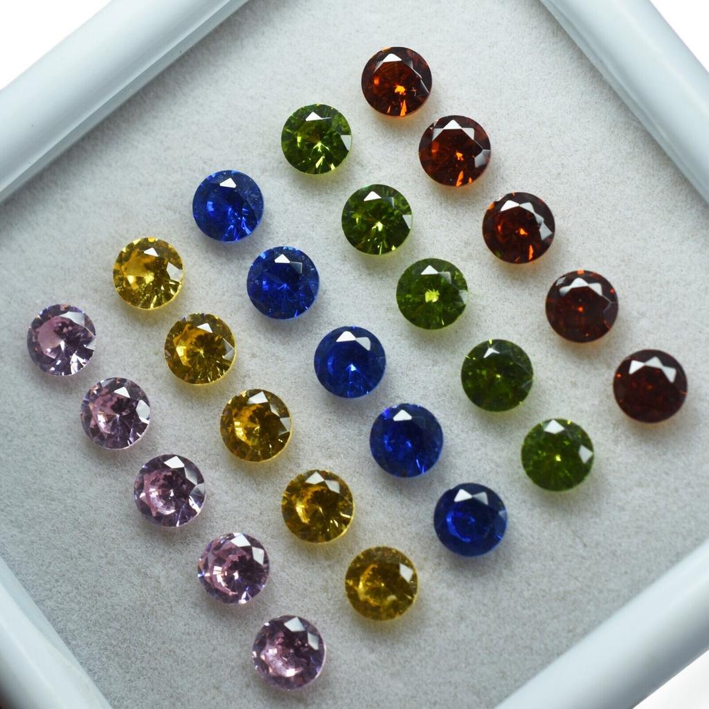 Natural Mixed Color Sapphire Loose Gemstone 8 pcs 5x5 mm Lot Round September Birthday Birthstone