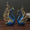Couple Swan Ornament Resin Art Animal Figurines Modern Light Luxury Home Decor Living Room TV Cabinet Desktop Wedding Decoration