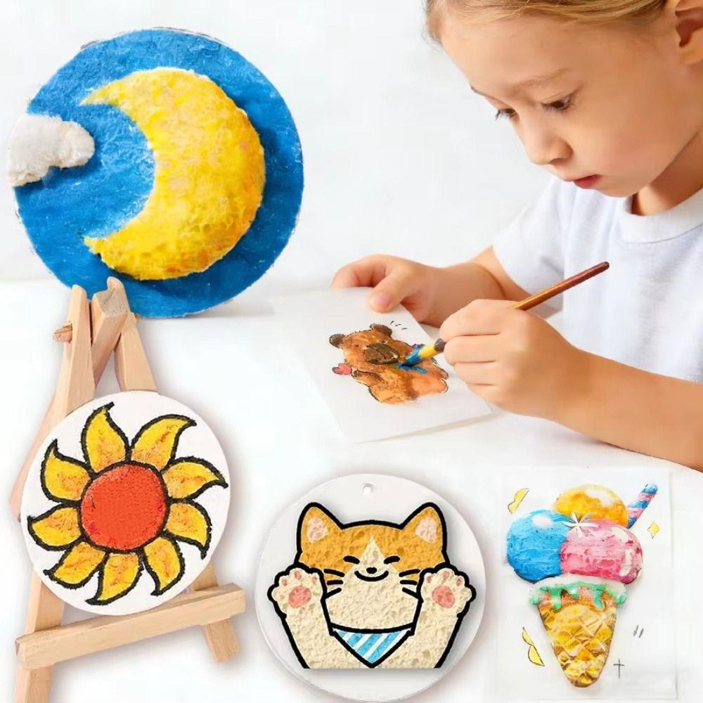 10 шт. Круглая форма Рисовальная губчатая бумага Образовательные игрушки 3D Круглая картонная доска Детский подарок