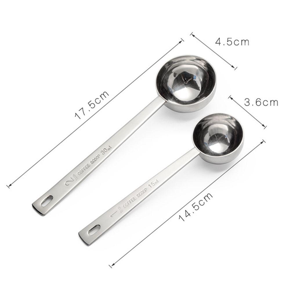 15ML/30ML Smooth Long Handle Thicken Metal Coffee Scoop Measuring Spoon Tablespoon Measure Tools