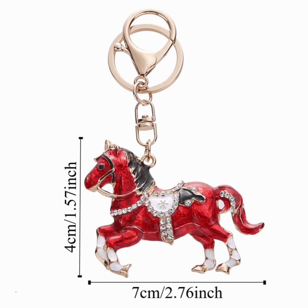Sparkling Rhinestones Horse Keychain Colorful Backpack Pendant Car Key Chain  Backpack Decoration