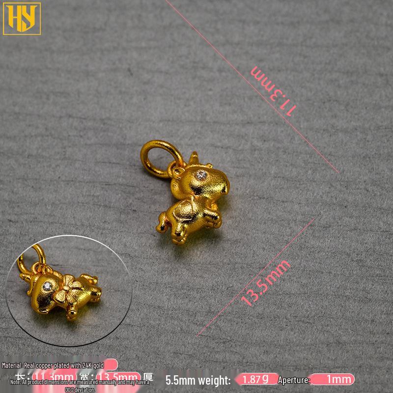 Позолоченный чистой медью кулон-шарм 'Единорог Года Лошади' для изготовления украшений своими руками