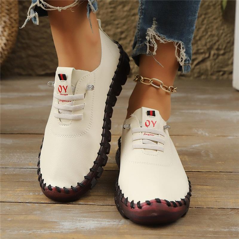 Повседневные туфли женские с мягкой подошвой Tendon с ручной строчкой для мам среднего и пожилого возраста женская обувь