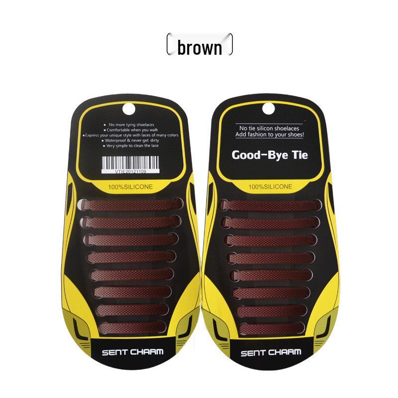 16-Piece Set of Striped Elastic I-Shaped Lazy Shoelaces - Multiple Sizes, Silicone, In Stock