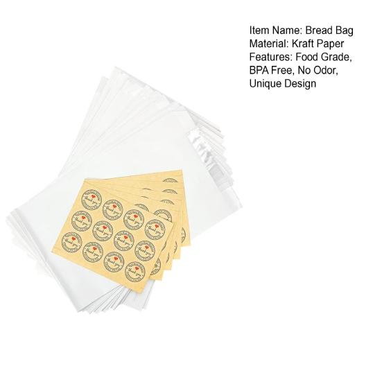 50Pcs Homemade Bread Bags with Window Food Grade BPA Free Food Packaging Storage Bags Paper Bakery Bags