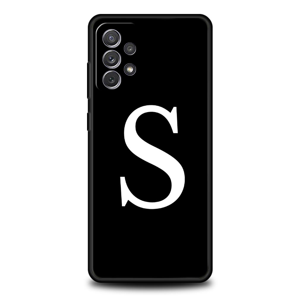 Чехол для телефона с начальной буквой A Z для Samsung Galaxy A17 A07 A55 A35 A25 A15 A05 A33 A31 A23 A21s A13 A41 A73 A53 A51 A71 A03