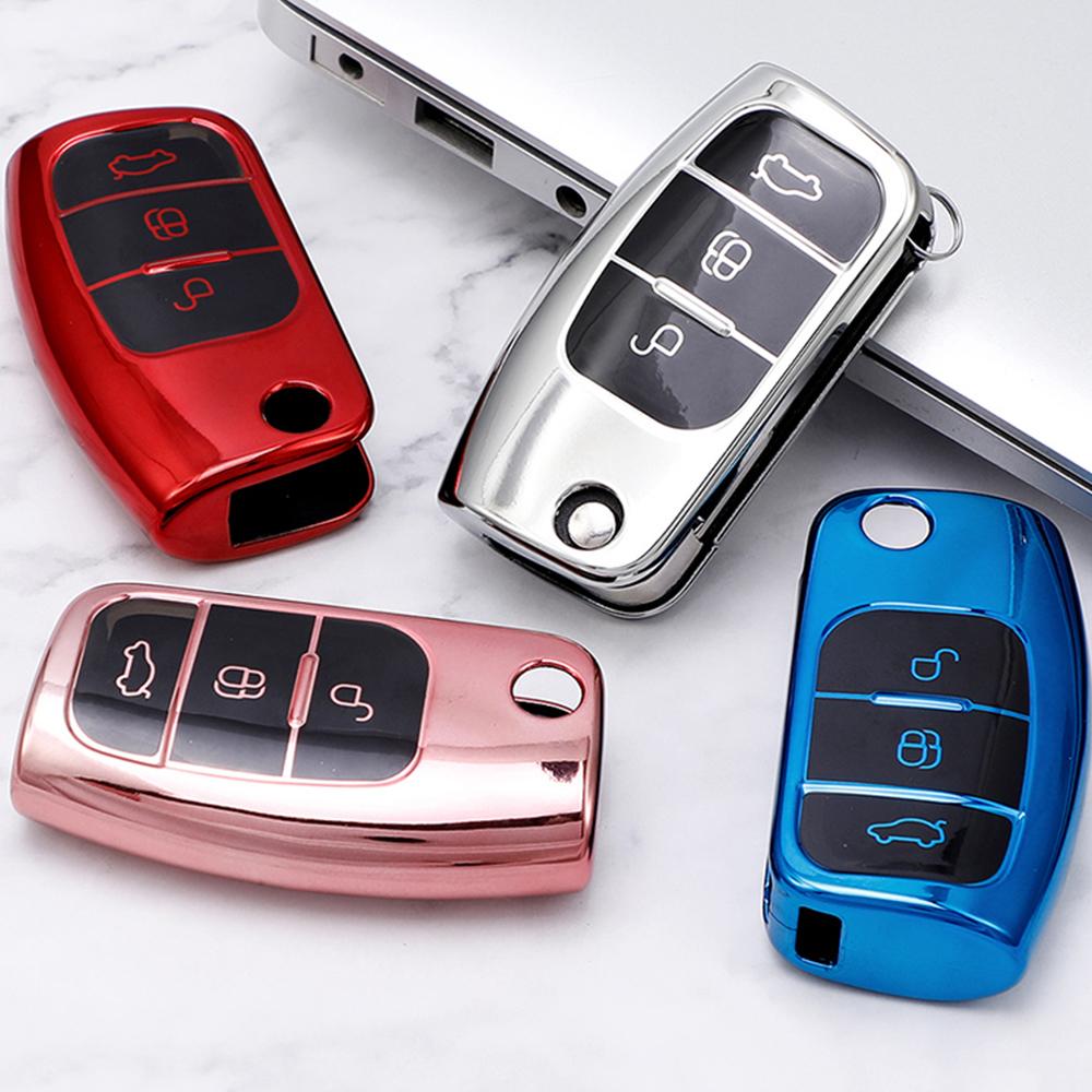 TPU Car Key Cover Case for Ford Focus 2 MK2 Fiesta Mondeo Galaxy Falcon Territory Ecosport 3 Button Fob Shell Holder Protector